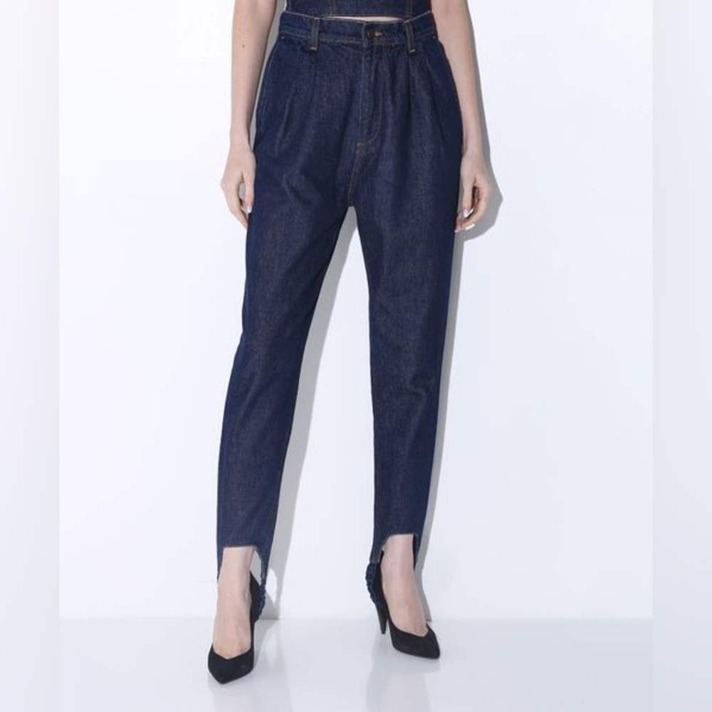 Magda Butrym High-Rise Straight Leg Stirrup Jeans